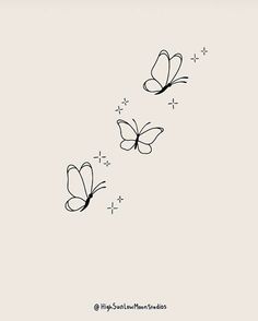 Mini Butterflies Drawing, Cute Small Drawings Butterfly, Three Butterflies Tattoo Design, Butterfly Doodle Aesthetic, Simple Butterfly Doodle, Three White Butterflies Tattoo, Cool Small Drawings Aesthetic, Cute Butterfly Doodles, Tiny Tattoos Butterfly