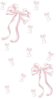 pink bows and ribbons on a white background