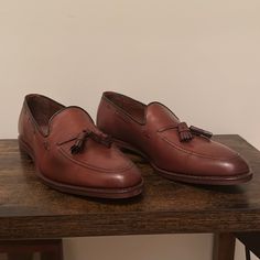 These Loafers From Allen Edmonds Are A Size 11.0d. They Have Not Been Worn, And Come With The Original Box. Formal Closed Toe Slip-ons With Leather Sole, Luxury Formal Wingtip Slip-ons, Formal Tassel Loafers With Leather Sole And Round Toe, Formal Tassel Loafers With Leather Sole, Luxury Semi-formal Tassel Loafers With Rubber Sole, Formal Slip-on Tassel Loafers With Rubber Sole, Luxury Tassel Loafers For Business With Closed Toe, Luxury Business Tassel Loafers With Closed Toe, Designer Goodyear Welted Loafers For Formal Occasions