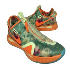 Nike PG 4 Gatorade GX Basketball Shoes CD5078-700 Barely Volt Mens Size 8 Womens Size 9.5 Rare Excellent pre-owned condition! See all pictures to appreciate condition. Returns accepted within 30 days less shipping in same condition as shown in pictures. Buy with confidence! Be sure to check out our Store and hit "Save this Seller" to make us a Favorite. Please share our Store too! Thank you! Nike Green Outdoor Basketball Shoes, Green Basketball Shoes With Speckled Midsole, Saucony Sneaker, Basketball Shoes, Running Shoes, Basketball, Womens Sizes, Confidence, Running