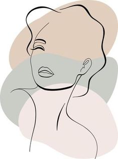 a drawing of a woman's face with her hair pulled back and eyes closed