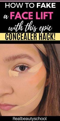 women wearing a face facelift concealer makeup How To Apply Face Makeup Step By Step, Easy Make Up Contouring, Diy Makeup Tutorial Step By Step, Facelift Makeup Tutorial, How To Put On Face Makeup, Facelift With Concealer, Makeup Tutorials For Over 40, Makeup Facelift, Where To Highlight Your Face