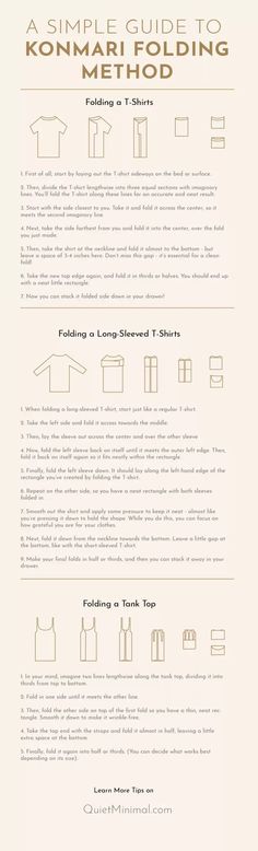 an info sheet showing the different types of clothing and how to use them for sewing