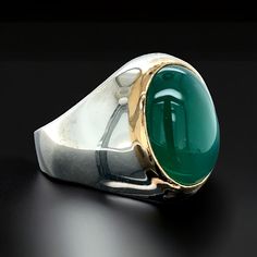 Silver Classic Ring , Natural Emerald Stone Ring , Oval Modern Silver Ring , Handmade Sterling Silver Ring , 925k Silver , Gift For Him  ★Item Details * Material : 925K Sterling Silver * Total weight : 17 Grams * Gemstone : Emerald Stone ✔ Ready to Ship in 1-2 Business Days .. ✔ Shipped to the Worldwide 1-5 business days with free shipping... ✔ The product will be sent to you with a handmade wooden box to avoid any damage during shipping... ✔ Visit our store, browse other Men's jewelry, silver and gold collections, and find the perfect piece you're looking for... - Order And Shipping Process - - All Countries 3 - 7 Days - All Products Are Sent With Tracking Number. ( TNT , UPS , PTT ) Click For Our Other Products https://www.etsy.com/shop/MercansilverTR?ref=simple-shop-header-name&listing_ Silver Oval Ring With Polished Edges, Sterling Silver Oval Ring With Polished Edges, Handmade Oval Dome Ring For Formal Occasions, Oval Sterling Silver Ring With Polished Edges, Oval Sterling Silver Rings With Polished Edges, Oval Emerald Ring With Large Stone In Sterling Silver, Oval Emerald Ring With Polished Finish, Handmade Modern Oval Signet Ring, Modern Handmade Oval Signet Ring