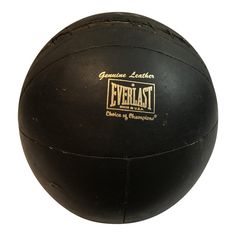 a black medicine ball with the words everblaast written on it and gold lettering