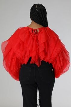 Plus Size Black Long Sleeve Ruffle Tulle Crop Top Blouse  | eBay Tulle Sleeve Top, Tulle Crop Top, Orange Prom Dresses, Chiffon Crop Top, Long Sleeve Ruffle Top, Risk Taker, Tulle Sleeves, Feminine Top, Plus Size Black