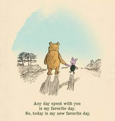 a winnie the pooh birthday card with an image of a pig holding a flower