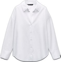 Trendy Zara Shirt In Relaxed Fit, Chic Zara Blouse For Everyday, Oversized Button-up Shirt, White Oversized Buttoned Top, Zara Oversized Button-up Shirt, Oversized White Blouse With Button Closure, White Oversized Top With Button Closure, Oversized White Top With Button Closure, Oversized Button-up Zara Blouse