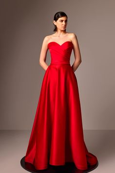 Her Trove - Sweetheart neckline satin gown Rio Wedding, Edward Arsouni, Embroidered Tulle Dress, Red Satin Dress, Sheer Lace Dress, One Sleeve Dress, Purple Maxi Dress, Polka Dot Maxi Dresses, Paisley Maxi Dress