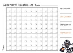 the super bowl squares game is shown