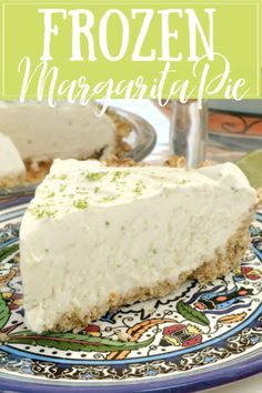 a piece of frozen margarita pie on a plate