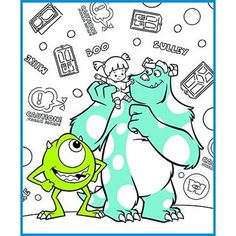 an adult coloring book with monsters on it