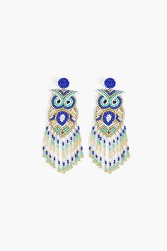 Boho Beautiful, Beading Patterns Free, Seed Beading, Brick Stitch Earrings, Beautiful Owl, Owl Earrings, Beaded Animals, Fabric Beads, Beaded Fringe