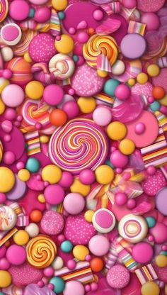 an image of colorful candies and lollipops