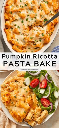 this pumpkin ricotta pasta bake is so good it's loaded with cheese and vegetables