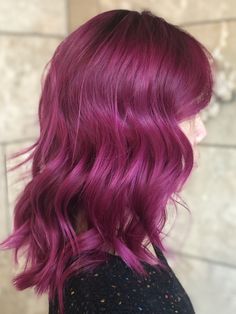 Light Plum Hair Color, Berry Hair Color Plum, Cherry Pink Hair, Berry Pink Hair, Fuschia Hair, Raspberry Hair, Pink Purple Hair