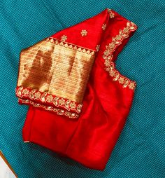 Red Blouse Simple Work Designs, Boluses Design Simple, Red And Gold Blouse Designs, Red Maggam Work Blouse Designs, Work Blouses Latest, Red Blouse Work Designs, Simple Maggam Work Blouses Latest, Simple Blouse Work Designs