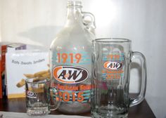 two glasses and a jug on a table