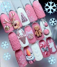 Xmas Nail Art, Happy Happy Happy, Christmas Nail Art Designs