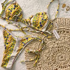 Material: This Yellow Bohemia Print Straps Bikini Set is made of 82% polyester 18% spandex. Size: S, M, L *We recommend taking measurements before ordering. Different brands use different size charts, if you want our items to fit perfectly, please check the size chart below. Thank you. Details: Yellow Bohemia Print Straps Bikini Set is true to size and very stretchy, size down if in between. Occasion: Best holiday gifts for mom, wife, girlfriend or women you love.Perfect for a honeymoon, summer Taking Measurements, Size Charts, Crochet Bikini, Holiday Gifts, Gifts For Mom, Size Chart, Spandex, Thank You, Yellow