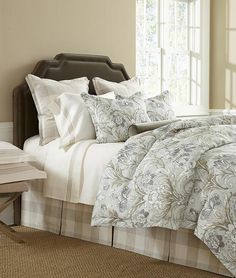 Avenfield Sandstone Bedding by Legacy Home | Fig Linens Taupe Bedroom, Bed Scarf, Super King Duvet Covers, Cal King Bedding, Large Scale Floral, Decorative Lumbar Pillows, Full Duvet Cover, Timeless Decor, Bed Skirt