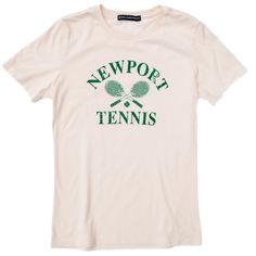 Summer in Newport always makes us think of the grass courts at the Tennis Hall of Fame. This tee is a tribute to the sporting elegance of Rhode Island's renowned tennis scene. Product Details: 100% Cotton Women's Fit Rib Trim at Neck Screen-printed Machine Wash imported Summer Gingham, Kiel James Patrick, Monogram Outfit, Tennis Team, Tennis Tshirts, James Patrick, Tennis Club, Tennis Clubs, Framing Photography