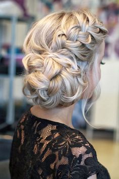 Top Wedding Hairstyles - soft waves, up 'dos and half up - half down - Imge via White and Knight French Braid Hairstyles, Dance Hairstyles, Fancy Hairstyles, Formal Hairstyles, Homecoming Hairstyles, Gorgeous Hair, Hair Designs