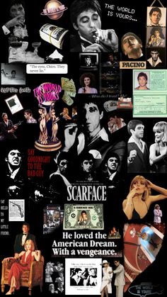 a collage of images with words and pictures on them, including an image of the famous actors