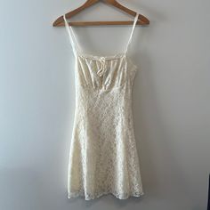 Forever 21 Cream Lace Peasant Spaghetti Strap Dress Size Small Nwot Never Worn But Missing Tag Armpit To Hem 25” Summer Lace Mini Dress With Tie Straps, Lace Sundress With Spaghetti Straps For Brunch, Forever 21 Sundress With Spaghetti Straps, Forever 21 Spaghetti Strap Mini Dress For Brunch, Forever 21 Summer Dress With Lace Trim, Forever 21 Summer Lace Dresses, Forever 21 Lace Dresses For Summer, Spaghetti Strap Dress, Cream Lace