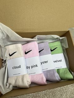 Brand new Nike crew socks hand dyed Size 2-4 5-8 and 8-11 uk sizes in box with labels Nike Socks Colorful, Cute Socks For Women, Cute Nike Clothes, Cute Nike Socks, Nike Socks Aesthetic Outfit, Nike Socks Aesthetic, Nike Socks Women, Custom Nike Socks, Nike Socks Outfit