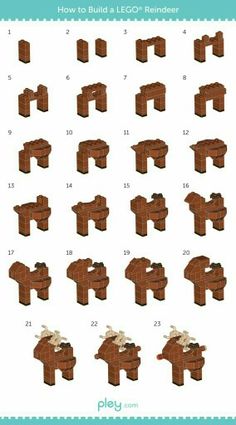 the instructions for how to build a lego reindeer