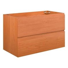 an empty wooden drawer on a white background