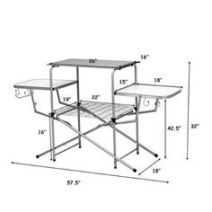 Foldable Outdoor BBQ Table Grilling Stand by Costway Outdoor Bbq Table, Grilling Table, Camp Table, Camping Picnic Table, Side Boards, Folding Camping Table, Bbq Table, Portable Stove