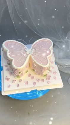 the cake is shaped like a butterfly