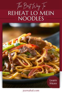 Beef lo mein noodles with vegetables in a black bowl. How To Cook Lo Mein Noodles, Blackstone Lomein Noodles, Lo Mein Recipe Plain, Restaurant Style Lo Mein, Chinese Takeout Lo Mein, Veggie Lo Mein, Chicken Lo Mein Recipe