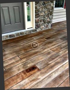 an image of a wood floor with a video playing on the front door and side porch