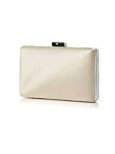 palomino Matte Satin Pill Box Clutch Modern Evening Clutch With Rectangular Case, Classic Rectangular Clutch For Formal Occasions, Modern Formal Evening Bag With Rectangular Case, Elegant Compact Evening Bag For Formal Occasions, Classic Rectangular Clutch For Events, Elegant Compact Clutch For Parties, Elegant Compact Evening Bag, Elegant Compact Evening Bag For Party, Silver Classic Clutch For Formal Occasions