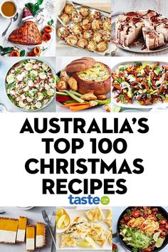 australia's top 100 christmas recepts taste magazine cover with images of food