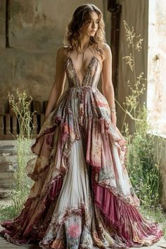 Big Ball Gowns Fairytale, Fantasy Inspired Dress, Fairy Inspired Dresses, Summer Court Outfit, Formal Boho Dress, Couture Lehenga, Persephone Dress, Cyberpunk Dress, Fairytale Prom Dress