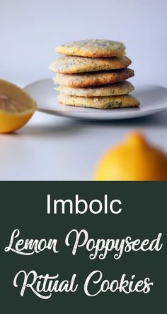 lemon poppyseed ritual cookies on a white plate