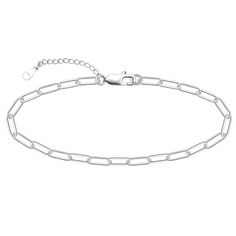 PRICES MAY VARY. Style: Dainty and delicate paperclip link chain bracelet, great for layering with other bracelet or minimalist wear Size and Material: Paperclip chain width 4mm, length 8.5 inch adjusts to 6.5 inch, hypoallergenic sterling silver, nickel-free and lead-free, safe for everyone even for those with sensitive skin Packaging: Each piece of our jewelry comes complete with a cleaning cloth and a delicate gift box and ready for giving Ideal Gift Choice: In case you're tired of searching Strand Party, Skin Packaging, Silver Bracelet For Women, Silver Bracelets For Women, Chic Bracelet, Link Chain Bracelet, Figaro Chain, Cute Bracelets, Sterling Silver Bracelet