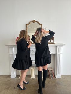 Perfect Black Dress, Note It, Ruffled Dress, Ruffle Long Sleeve, Holiday Photos, Long Sleeve Mini Dress, Ruffle Dress