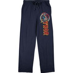 Support the god of thunder with these Marvel Comics Presents sleep pants. The pants feature an image of Thor inside a gray circle while sideways red letters below the character spell out his name. The pants come in navy with an adjustable waistband and a pair of pockets. Fans of the Asgardian Avenger will love the graphic design on these sleep pants. Size: xxx large. Gender: male. Age Group: adult. Pattern: Fictitious Character. Material: Cotton. Adult Pajamas, 80s Cartoon, Retro Cartoon, Cartoon Logo, Black Sweatpants, Retro Cartoons, Sleep Pants, Pants Large, Pajama Bottoms