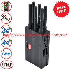 the cell phone jammer has four antennas on it's back and is in front of