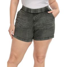 Meet your new comfortable summer shorts! HDE plus size jean shorts are incredibly comfortable and flattering at the same time! I If you need a pair of summer shorts for women plus size, HDE pull on jean shorts are a great choice. Our womens plus size blue jean shorts can be worn just about everywhere: brunch with the girls, hanging around the house, running errands and during outdoor summer activities like travelling, at the beach or by the pool. Our 5 inch inseam high waist denim shorts are fig Plus Size Jean Shorts, Jean Shorts High Waisted, Outdoor Summer Activities, Women's Plus Size Jeans, High Waist Denim Shorts, Casual Summer Pants, Slip Shorts, Womens Summer Shorts, Pull On Shorts