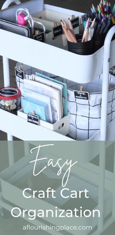 an easy craft cart organization idea