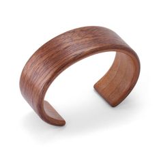 Wood Bracelet - A striking piece for those who prefer natural and alternative materials, this distinctive, steam-bent cuff bracelet is crafted from reclaimed wood and showcases the simple beauty of the grain. The piece comprises two sheets of laminated, steam-bent wood and is finished with multiple coats of hand-rubbed varnish. Each is unique and will vary.<br><br>Available in an interior circumference of 6.5 only. Visit the video tab of the artists page for additional information on Wood Cuff Bracelet, Wooden Bangle Bracelet, Wooden Bangle, Wooden Bracelet, Wood Bracelet, Bent Wood, Artful Home, Simple Beauty, Reclaimed Wood