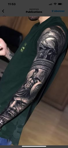 a man with a tattoo on his arm