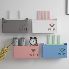 Color: Blue Router Storage, Remote Control Organizer, Router Wifi, Úložný Box, Plastic Organizer, Wireless Router, Wifi Router, Plastic Box Storage, Modems