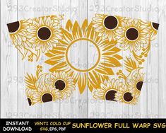 Starbucks Cold Cup Svg, Sunflower Decal, Starbucks Cup Design, Svg Sunflower, Decal Svg, Discount Design, Custom Starbucks Cup, Projets Cricut, Cup Svg